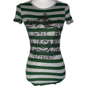 Universal Studios Harry Potter Slytherin Striped Short Sleeve T-shirt
